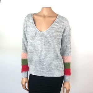 Ultra Flirt Long Sleeve Pullover Sweater Gray